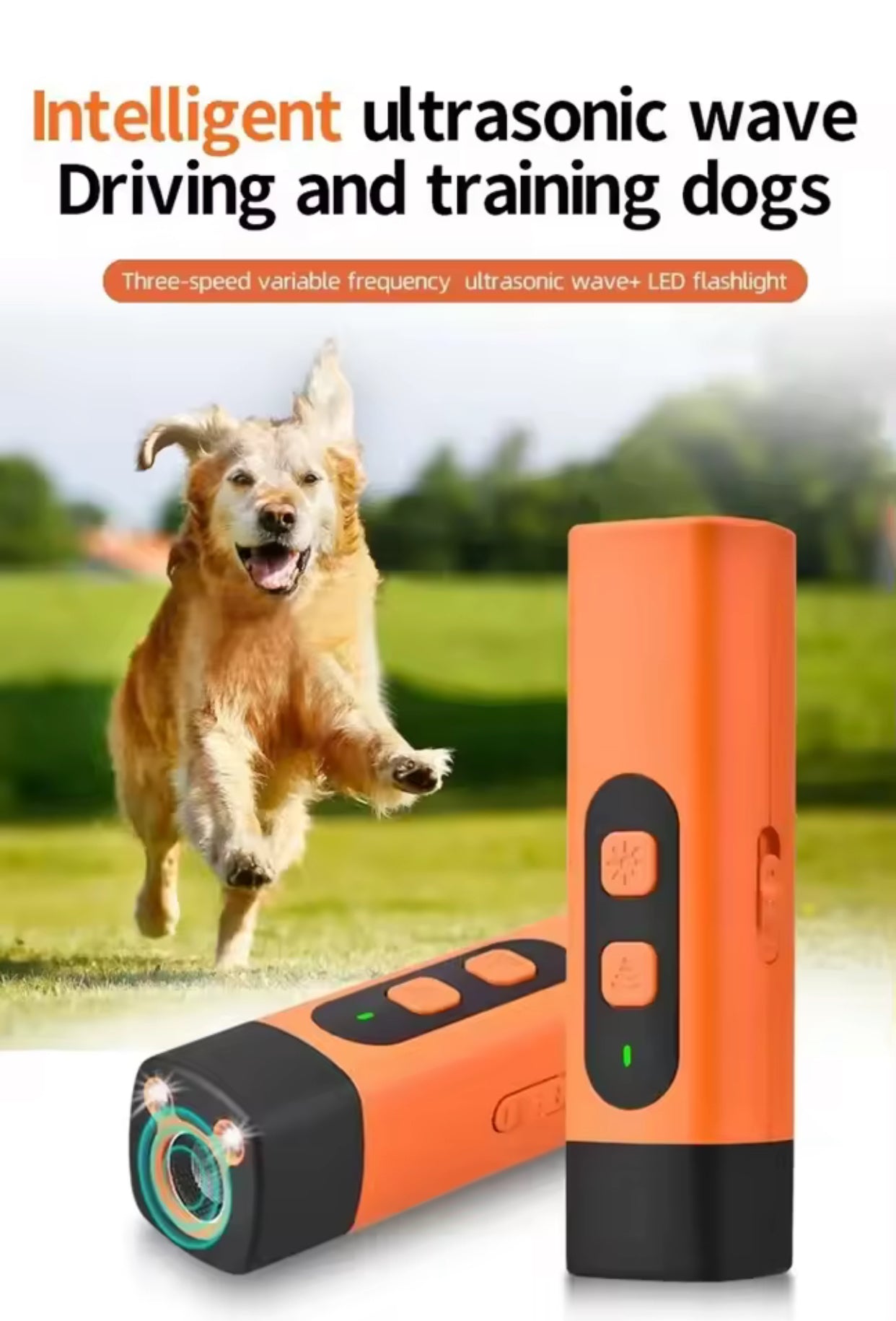 Rechargeable Ultrasonic Dog Bark Deterrent Device – Humane Anti Barking Trainer with LED Light for Small Medium Large Dogs, Stop Barking Safely 2025 2026