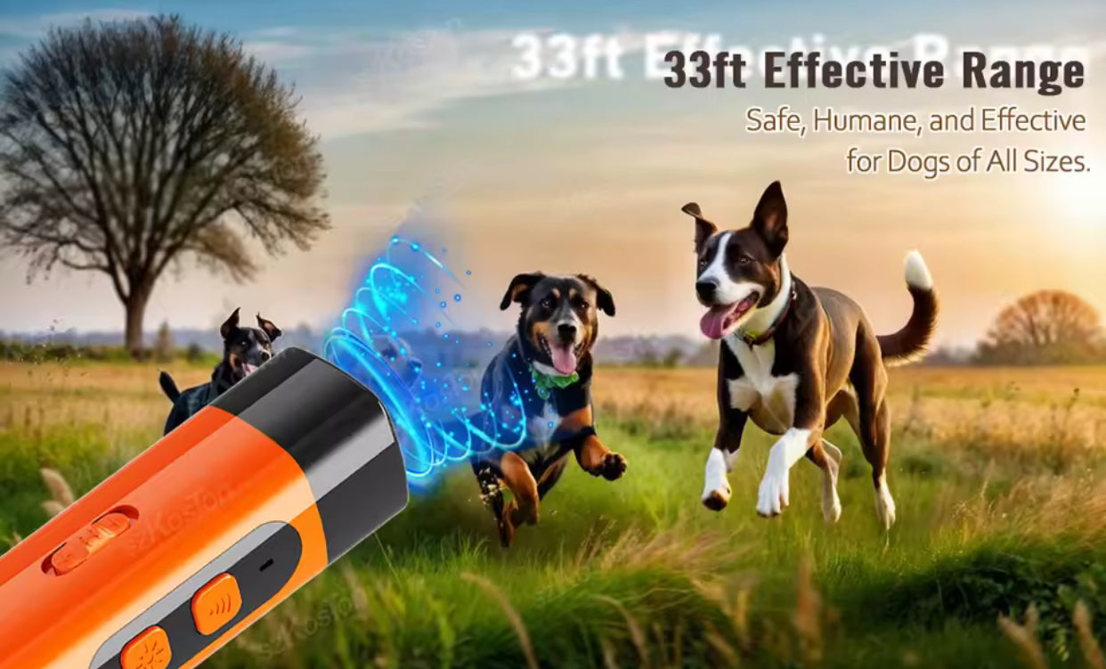 Rechargeable Ultrasonic Dog Bark Deterrent Device – Humane Anti Barking Trainer with LED Light for Small Medium Large Dogs, Stop Barking Safely 2025 2026