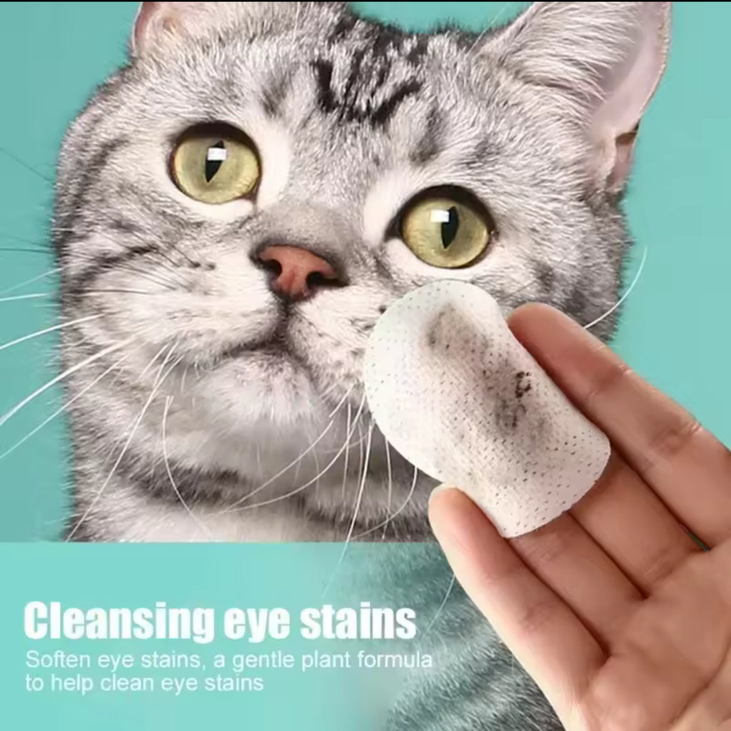 Pet Eye Wipes for Dogs & Cats – Tear Stain Remover Cleaning Wet Tissues 100 Count