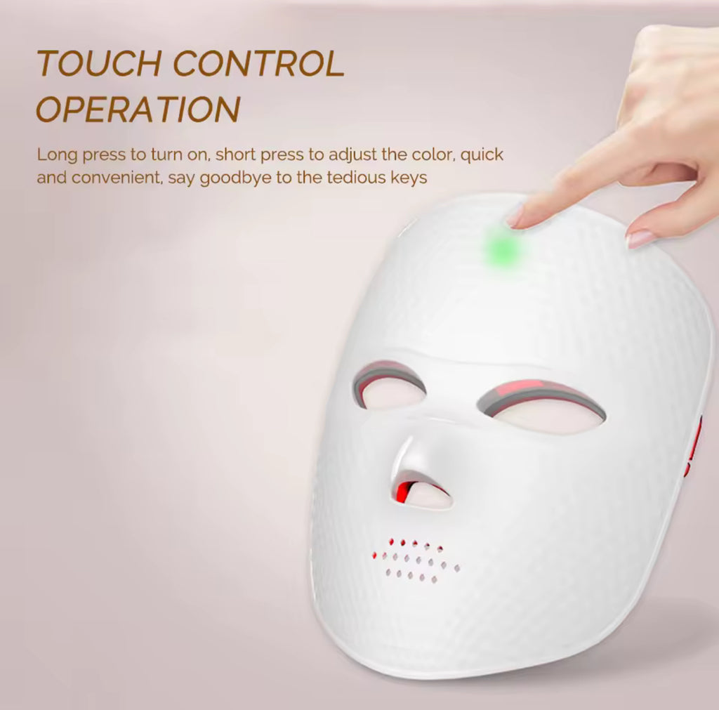 7-Color LED Face Mask with Red Light Therapy – Wireless Anti-Aging Skin Rejuvenation Mask