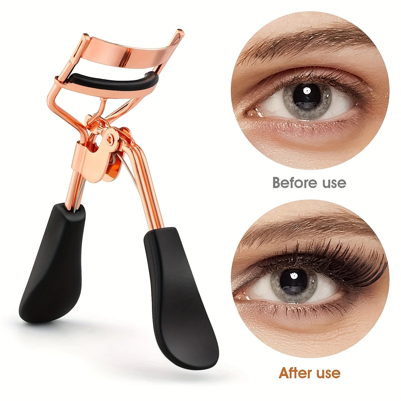Portable Stainless Eyelash Curler with 15 Pads – Instant Big Eye Lift