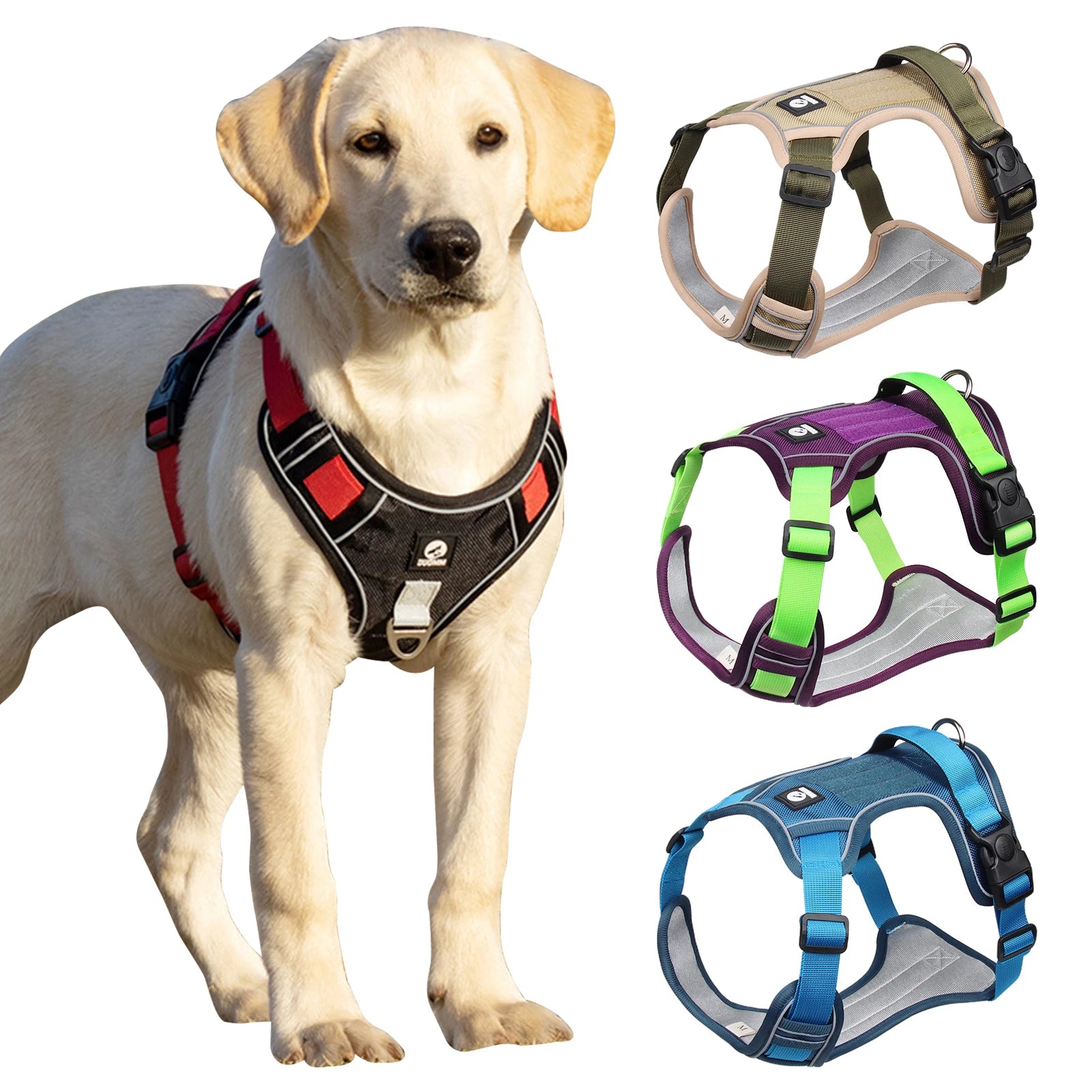 Reflective Tactical Dog Harness 1680D Waterproof – Med/Large