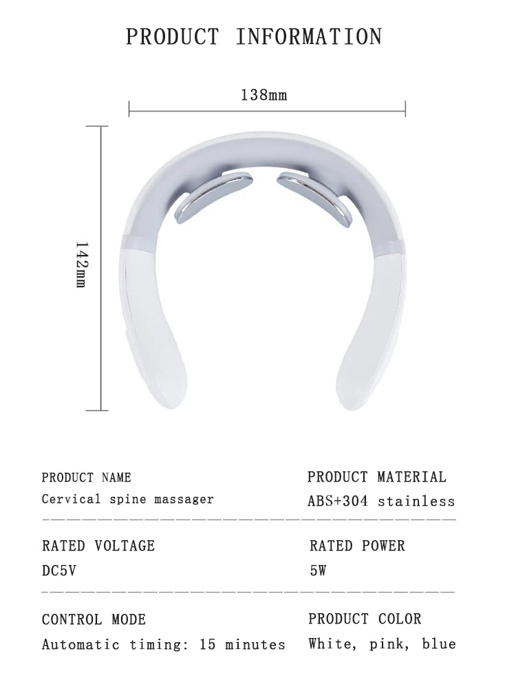 Portable Cordless Neck Massager with Heat & Vibration – Shiatsu Pain Relief 2025