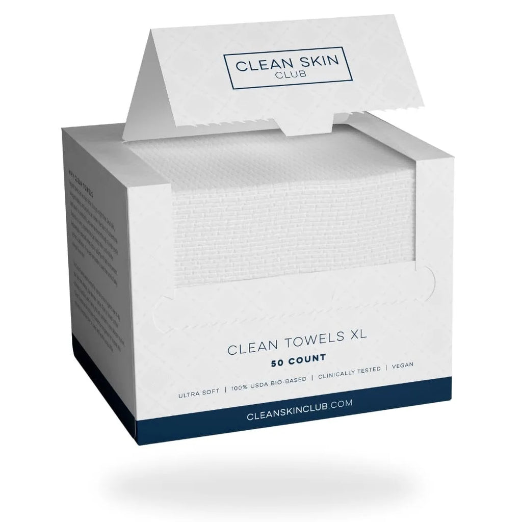 Clean Skin Clean Towels XL – 100% Biobased Disposable Makeup Remover Wipes for Sensitive Skin, Eczema Approved, Ultra Soft Face Towels 50 Count 2025 2026