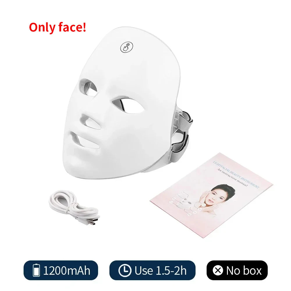 7-Color LED Face Mask with Red Light Therapy – Wireless Anti-Aging Skin Rejuvenation Mask