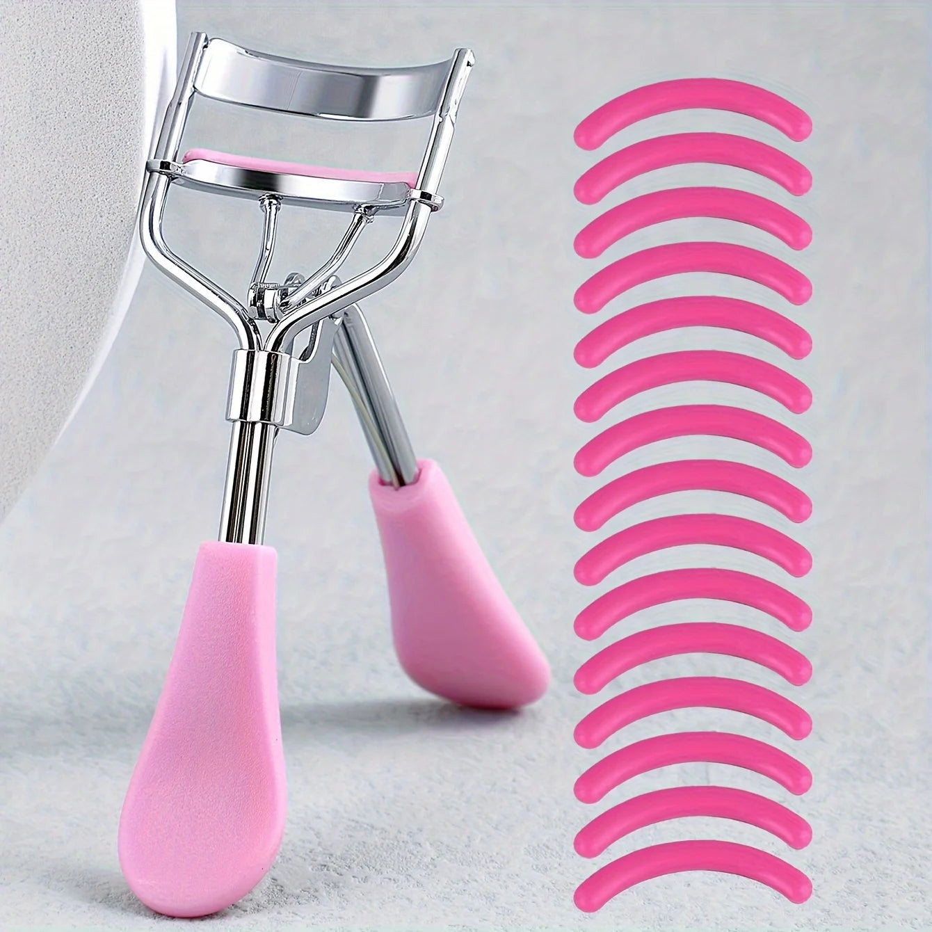 Portable Stainless Eyelash Curler with 15 Pads – Instant Big Eye Lift