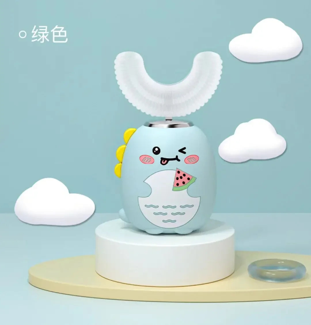 U-Shaped Electric Toothbrush for Kids – 360° Cartoon Silicone Automatic Rechargeable Sonic Children Toothbrush Ages , Smart Gentle Clean