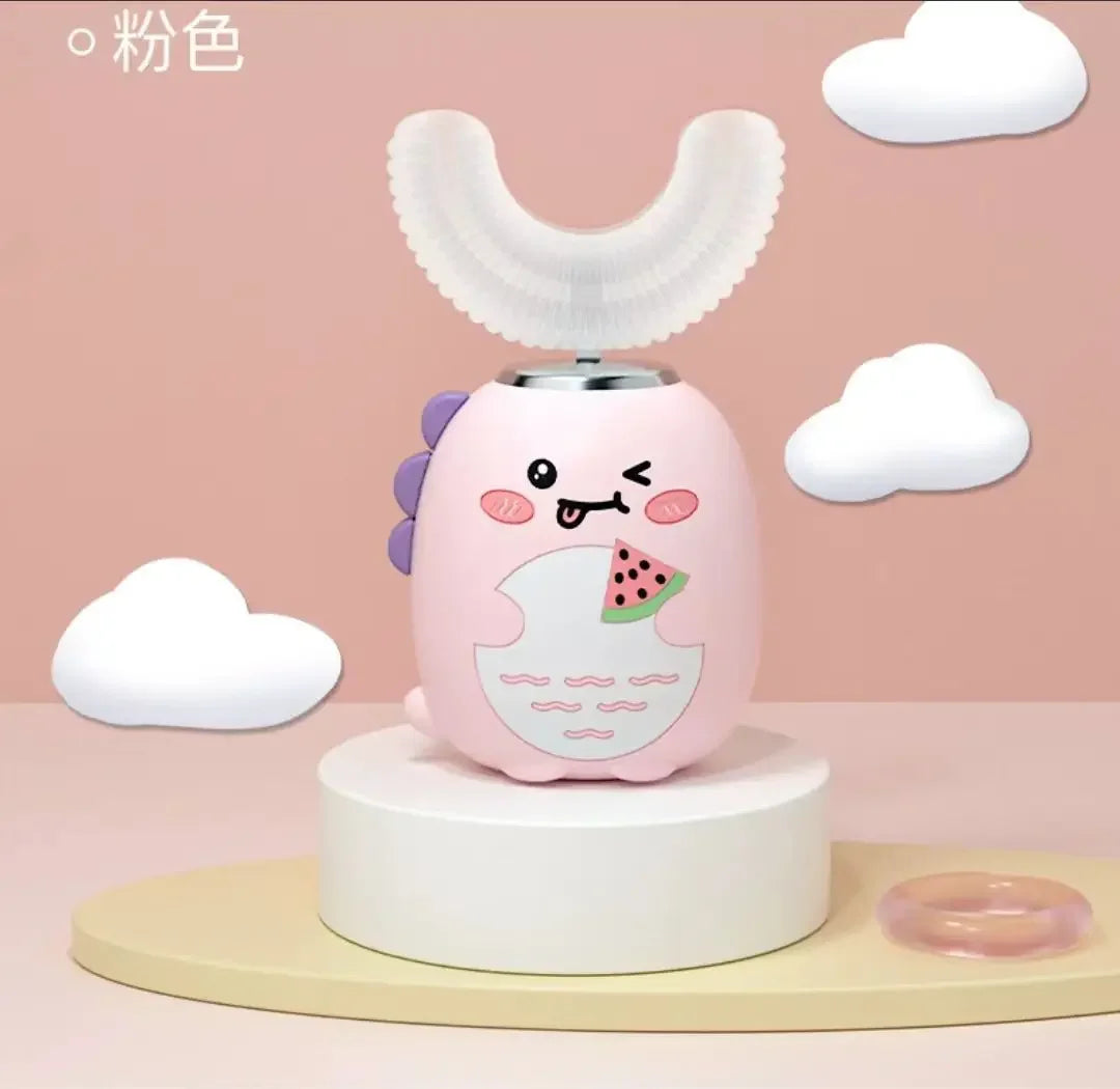 U-Shaped Electric Toothbrush for Kids – 360° Cartoon Silicone Automatic Rechargeable Sonic Children Toothbrush Ages , Smart Gentle Clean