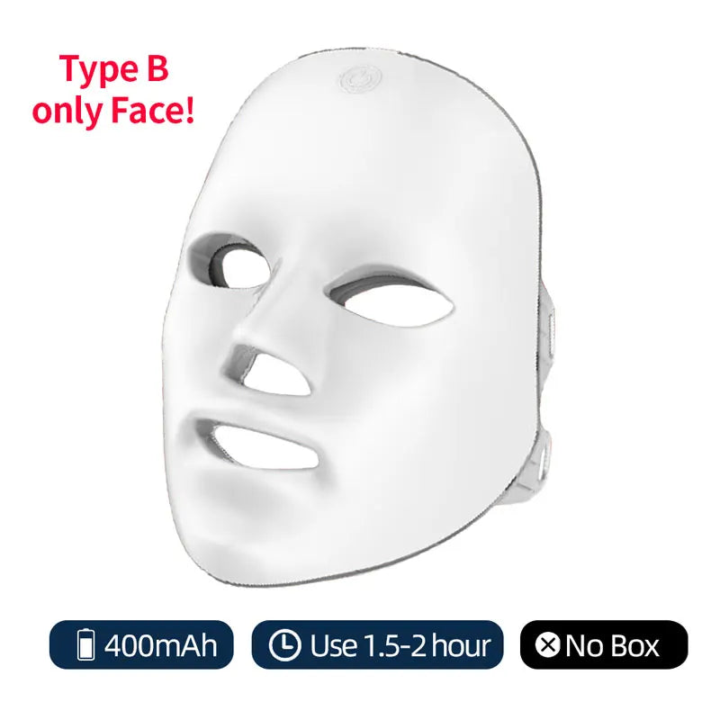7-Color LED Face Mask with Red Light Therapy – Wireless Anti-Aging Skin Rejuvenation Mask